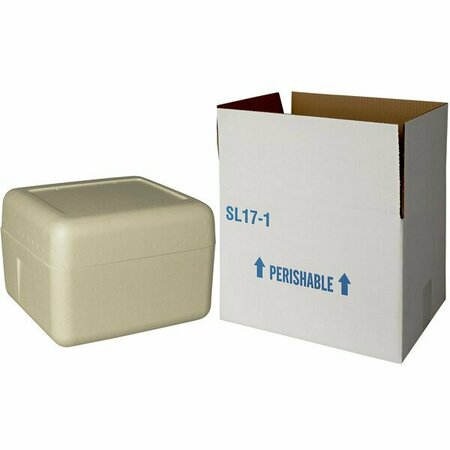 PLASTILITE Insulated Shipping Box with Biodegradable Cooler 12 1/8'' x 10 3/4'' x 7 5/8'' - 1 1/2'' Thick 451RSL17CPLT